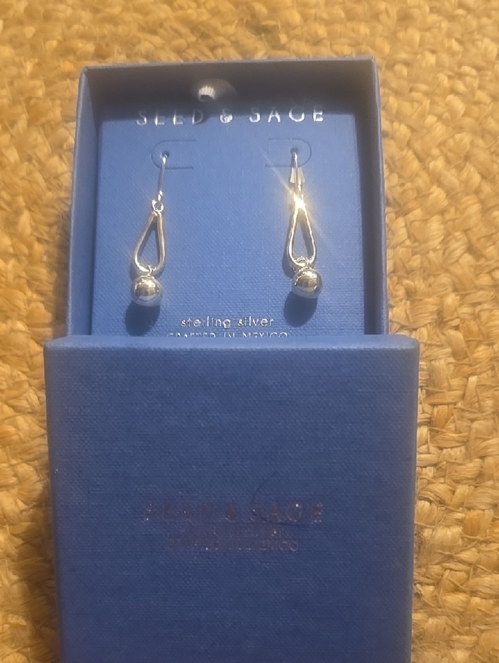 Seed & Sage Silver Teardrop Ball Dangle Earrings - Sterling Finish